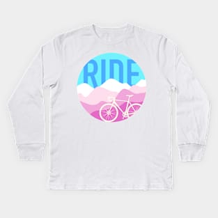 Ride - Cyclocross Bicycle Retro Colors Kids Long Sleeve T-Shirt